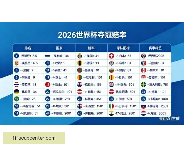 2026世界杯赛事投注策略与热门赔率全解析指南